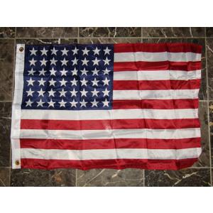 MWS 2X3 Historical 48 Star USA American Super Polyester Nylon Flag 2X3 ft (60 X 90 cm) House Banner Grommets Double Stitched Fade Resistant Premium Quality