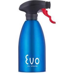 Evo Oil Sprayer 18/8 Stainless Steel, Non-Aerosol for Olive, Cooking Oils, and Vinegars, Blue, 16-Ounce Capacity