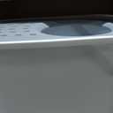 IRIS USA Cat Litter Box, Large Cat Box Enclosure, Top Entry with Litter Catching Lid, Enclosed with Scoop, White/Gray