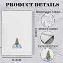 Preppy Chinoiserie Christmas Tree Kitchen Towels, Pink and Blue Xmas Tree Decorative Hand Towels for Bathroom, Grandmillennial Christmas Dish Tea Towels for Kitchen Decor, 16x24 Inch (Section 3)