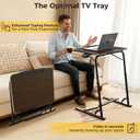 FoldWise Upgraded Folding TV Tray Table - Extra Large & Sturdy Laptop Table for Couch, Height & Angle Adjustable Desk for Dinner, Work & TV - Includes Footrest, Cup Holder, iPad Holder & Edge Stopper