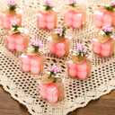 MTLEE Mini Bubble Candles Wedding Favors Gifts for Guests 1.57" x 1.38" Bubble Candles with Cards Dried Flowers DIY Gift Set for Baptism Party Bridal Shower Thank You Gifts(Pink,30 Sets)