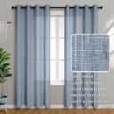 Grey Blue Curtains 84 Inch Length for Living Room 2 Drapery Panels Set Rings Top Semi Blackout Thick Linen Light Thermal Reducing Dusty Blue Sheer Curtains for Bedroom Vintage Country Decor 52x84 Long