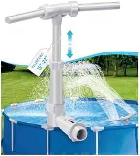Swimming-Pool Waterfall-Fountain Water Fun Sprinkler - Dual Sprayer Multiple Spray Method, Pool Decoration Cascade Fountain for Above & In-ground Pools, Practical Pool Aerator Water Cooler Circulation