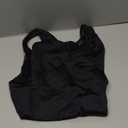 Women Long Sleeve Dance Leotard for Ballet V-Mesh Mock Neck Dancewear,Water-drop Hollow Back,Chest Lining (Medium, Black Tank)