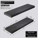 Lufia Floating Wall Shelves, Set of 2, MDF with Invisible Brackets, Modern Storage for Bedroom, Bathroom, Living Room, Kitchen (Black, 24" W x 7" D x 1.5" H (2 Pieces))