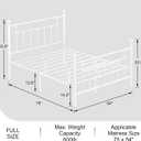 VECELO Full Size Metal Platform Bed Frame with Headboard and Footboard, Heavy Duty Slat Support/No Box Spring Needed Mattress Foundation/Underbed Storage Space, Victorian Style