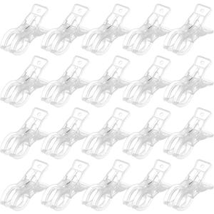 LemonRoad 20 Pack Large Balloon Arch Clips Plastic Transparent Backdrop Spring Clamps 3.5 Inch Heavy Duty Clip for Balloon Arch Kit Birthday Decoration Crafts Woodworking Photography Studios (Clear)