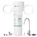 NOVETE Under Sink Water Filter, 3-Years, 30000 Gallons, Reduce 99.5% Chlorine, PFAS, Bad Taste, NSF/ANSI 42/372, Water Filtration System with Stainless Faucet, USA Tech, Do Not Reduce TDS, UWF0A-KPC (White)