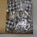 Syhood 12 Pieces Buffalo Plaid Poinsettias Christmas Tree Ornaments Artificial Christmas Flowers with Glitter Powder for Christmas Tree Wreaths Garland Holiday Decorations 6.7 Inch (Black and White)