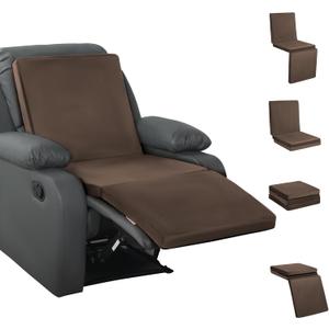 HOMBYS 3-in-1 Recliner Seat Cushion with Lumbar Support Pillow & Footrest, Multi-Functional Adjustable Height 2" to 6" for You to Choose, Non-Slip Foam Chair Cushion for Elderly, Brown