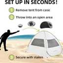 EchoSmile Pop Up Tent for 4 Person Family, Beach Tent Sun Shelter with UPF 50+ UV Protection & Waterproof, Lightweight & Easy Automatic Setup Portable Cabana for Outdoor Travel (Green)