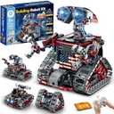 Sillbird Robot Building Kit with Remote Control Gifts for Kids Boys Ages 8-12, STEM Coding Robotic Technic Tracked Racer Car Toys for Birthday - Build 4in1 Model with 631 Pieces