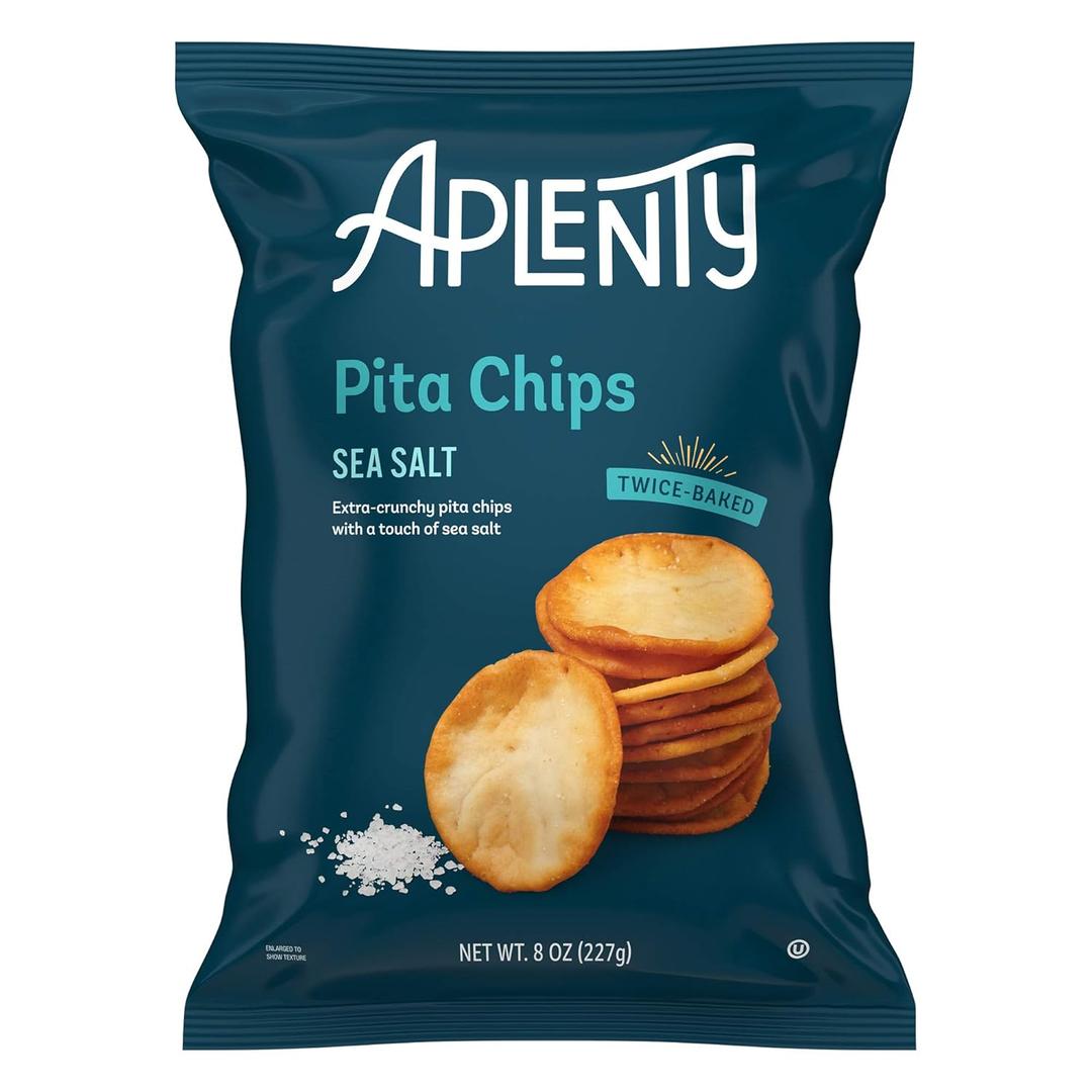 6 x Amazon Brand, Aplenty Pita Chips, Sea Salt, 8 Oz (EXP 02/07/26)