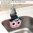 3 x Juju Kitty Sink Drain Basket - Kitchen Sink Strainer Basket - Colander for Kitchen Food Strainer - Drainer for Food Strainers for Kitchen (Pink)