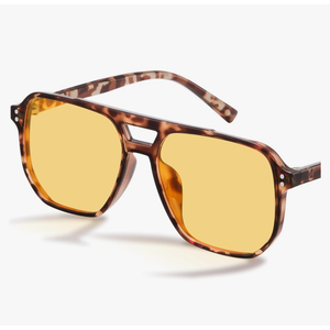 livho Vintage Aviator Blue Light Blocking Glasses, Fashion Oversized Frames with UV Protection Coating, Unisex Design