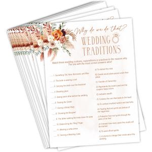 Your Main Event Prints Boho Orange and Terracotta Floral Wedding Bridal Shower Games and Activites (Wedding Traditions)