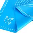 Silicone Baking Mat with Measurements, Pastry Rolling,Counter Mat,Dough Rolling Mat,Oven Liner, (25" x 18 ", blue)