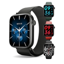 Smart Watch for Men/Women, 1.85" AMOLED Touchscreen, Make/Answer Calls, Fitness Tracker with Heart Rate, Blood Oxygen, Sport Modes, Waterproof Watches Compatible with Android & iPhone(4 Watch Bands)