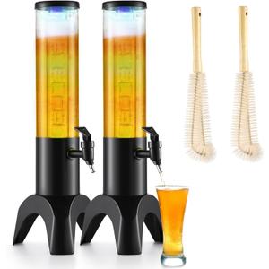 2Pack Mimosa Tower 1.5-Liter, 50 fl oz Mimosa Drink Tower Dispenser with Ice Tube and LED Light, Tabletop Beer Dispenser (50 fl oz-2Pack)