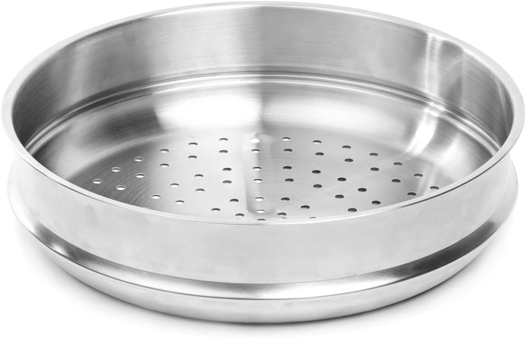 WANGYUANJI Stainless Steel Steamer Set with Holes,12.59" Non-Stick Steamer Insert,Essential Kitchen Tool for Steaming