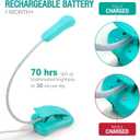 Vekkia Rechargeable Book Light for Reading in Bed, 3 Color x 3 Brightness, Lightweight Reading Light, Up to 70 Hours Lighting, Great for Readers, Travel (Blue)