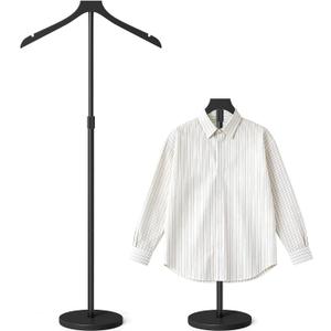 OLV Mannequin Torso, Adjustable Shirt Display Stand 30 to 41 Inches Height, Stable Dress Form Clothing Display Stand for Vendor, Portable Garment Rack for Cap and Gown, Black