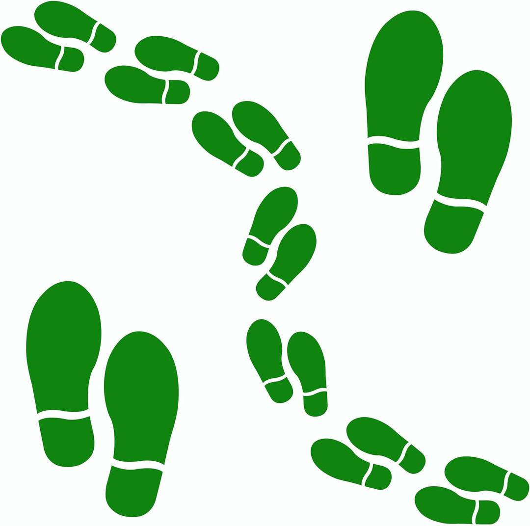 25 Pairs 50 Prints Leprechaun Footprint Floor Decals Stickers St Patrick's Day Decorations for Floor Sign Guide Directions Feet Distance Wall Decals Party Decor (02 Green)