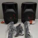 QFX PBX-800TWS 8-Inch TWS Bluetooth Stereo PA System with 2 8" Speakers, 2 Microphones, 2 Stands, and a Remote Control