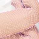 High Waist Tights Fishnet Mesh Net Stockings Pink