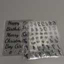 4PCS Alphabet Cake Stamps Tool for Fondant Cookie Biscuit, Pretty Handwriting Food Grade Fondant Letter Stamp Uppercase Lowercase Numbers Words Reusable Cookie Stamp for Christmas Party