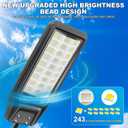 9500W Solar Street Light Outdoor Waterproof, 250000LM Large Commercial Light Solar Powered Dusk to Dawn LED Security Flood Lights with Remote/Motion Sensor, IP67 for Parking Lot/Garden/Yard