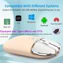 2.4G Wireless Rechargeable Mouse with USB Receiver,One Click Return to Desk,Mute Button,Power Saving, 2400DPI Optical Cute Girls Mouse for Laptop,Notebook,PC,Tablet (Cream-Colored)