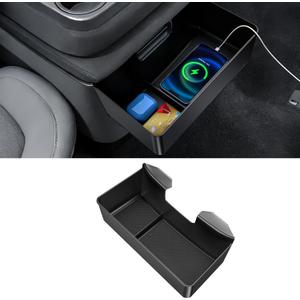 YPHUIKI Center Console Organizer for 2019-2026 Chevy Silverado/GMC Sierra 1500 & 2020-2026 Silverado/Sierra 2500HD 3500HD Interior Accessories Hanging Storage Box Tray (Split-Bench Folding Seat Only)
