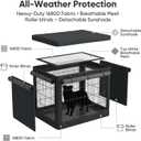 Dog Crate Cover,Fits Most 38-inch Dog Crates,1680D Waterproof Oxford Cloth with Detachable Top & Breathable Mesh,Waterproof Dog Kennel Cover, Black