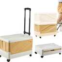 XCBYT Storage Bins with Wheels - Rolling Carts with Wheels for Closet Organizers and Storage Foldable Rolling Cart for Teachers Rolling Crate Collapsible Shopping Cart, Yellow