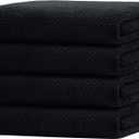 HOMEXCEL Bath Towel Set Pack of 4, 30 x 60 Inches Large Microfiber Bath Towels, Soft, Absorbent, and Quick Dry Towels for Bathroom, Pool, Beach, Swim, and Yoga, Large Bathroom Towels, Black