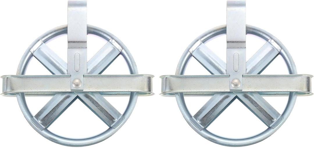 uxcell 2Pcs 5" Clothesline Pulley with Durable Iron Alloy Wheel and Axle, Deep Groove Weather-Resistant Drying Line Pulley for Outdoor Clothes Line, Silver
