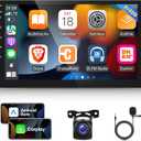 2G+32G] 10.1 inch Android 11 Double Din Car Stereo with Wireless/Wired CarPlay and Android Auto, Touch Screen Android Radio with Mirror Link/1080P/EQ/WiFi/SWC/Bluetooth +AHD Backup Camera+MIC