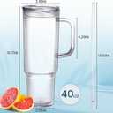 40 oz plastic tumbler with handle and Straw Lidclear tumblerDouble Wall Vacuum Reusable plastic Water Bottle Travel Mug CupClassic Acrylic Tumblers (2 Pack)