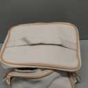 Large Makeup Bag, Portable Travel Makeup Bag Organizer for Women Girls with Makeup Brush Compartment & Two Side Pockets, Cosmetic Travel Bag Vertical Storage Toiletry - White (MEDIUM)