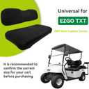 Golf Cart Diamond Seat Cover Kit, Fit for EZGO TXT OEM Ordinary Seat Cushion, Golf Cart Vinyl Seat Cover No Need to Use Gun Nails (Black)