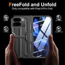 Kaiiecal for Pixel-9-Pro Fold Case Stand: Slim Hinge Case with Screen Protector - Support Wireless Charging - Full Body Soft Protective Phone Cover for Google Pixel 9Pro fold Black