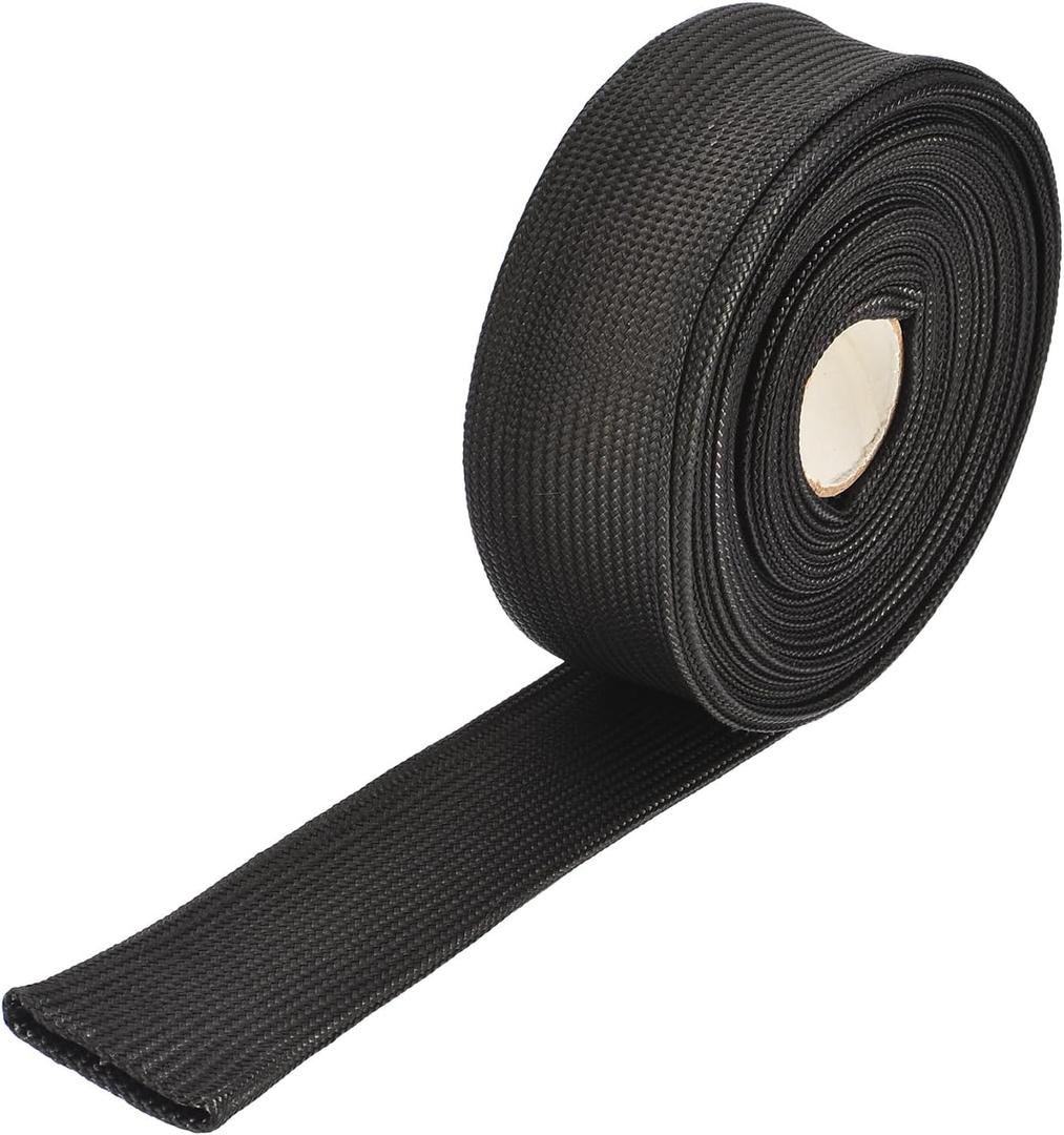 MECCANIXITY Heat Shield Sleeve, 3/4" ID 16 Feet Heat Sleeve Automotive Wire Heat Shield Fuel Line Heat Shield Sleeve Heat Sleeve Heat Wrap 500 Degree for Wires, Black