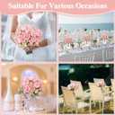 Crowye 16 Bundles Artificial Peonies Realistic Flowers with Stems Bouquet Peonies for Table Centerpieces Wedding Decoration Bridal Floral Arrangement (Light Pink)