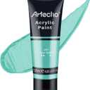Artecho Pearl Green Acrylic Paint (120ml / 4.05oz) Tubes, Art Craft Paints for Canvas Painting, Rock, Stone, Wood, Fabric, Art Supplies