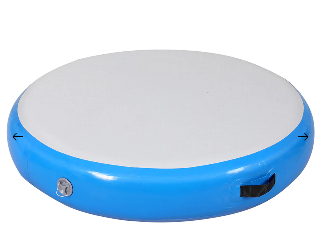 Everfit 1m Air Track Spot Inflatable Gymnastics Tumbling Mat Round Blue