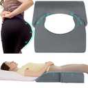 HOMBYS Adjustable Size BBL Pillow After Surgery for Sleeping,High Density Foam Butt Pillow,Brazilian Butt Lift Pillow Post Surgery Recovery for Sleeping,BBL Chair with Hole (Dark Grey)