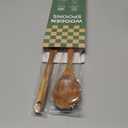 2Pcs Wooden Spoons for Cooking, Natural Premium Teak Wood Spoon & Corner Spoon, Good Grip Large Cooking Spoons Spatula, Heat Resistant Wooden Kitchen Cooking Utensils Set for Nonstick Cookware