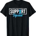 Prostate Cancer Awareness Support Squad Light Blue Ribbon T-Shirt (Small, Black)